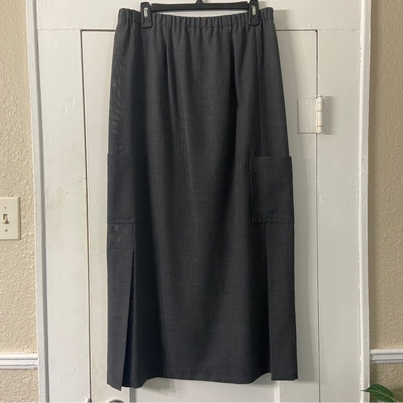 Shirin Guild Straight Dark Gray Maxi Wool Skirt - Picture 8 of 14
